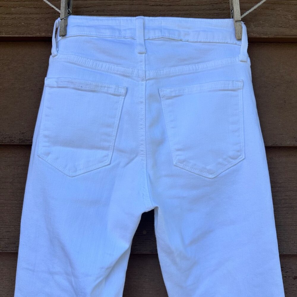 Just Black Denim White Frayed Hem Womens Jeans Size 25 Made In USA - Picture 9 of 13